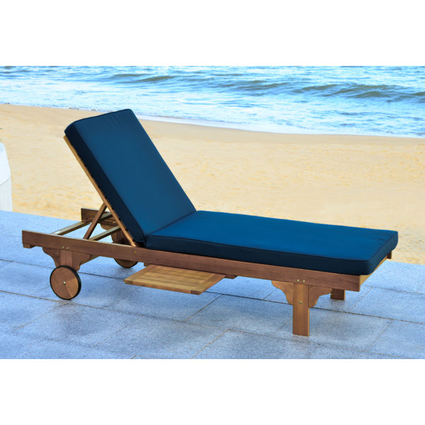 Alvah Outdoor Eucalyptus Chaise Lounge With Table Out vrogue.co